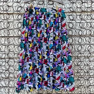 Vintage Diane Von Furstenberg pop art comic graffiti Perma pleated skirt MEDIUM